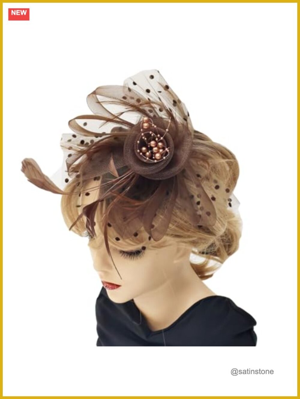 Women's Fascinator Hat Mesh Feathers Hair Clip Derby Tea Party